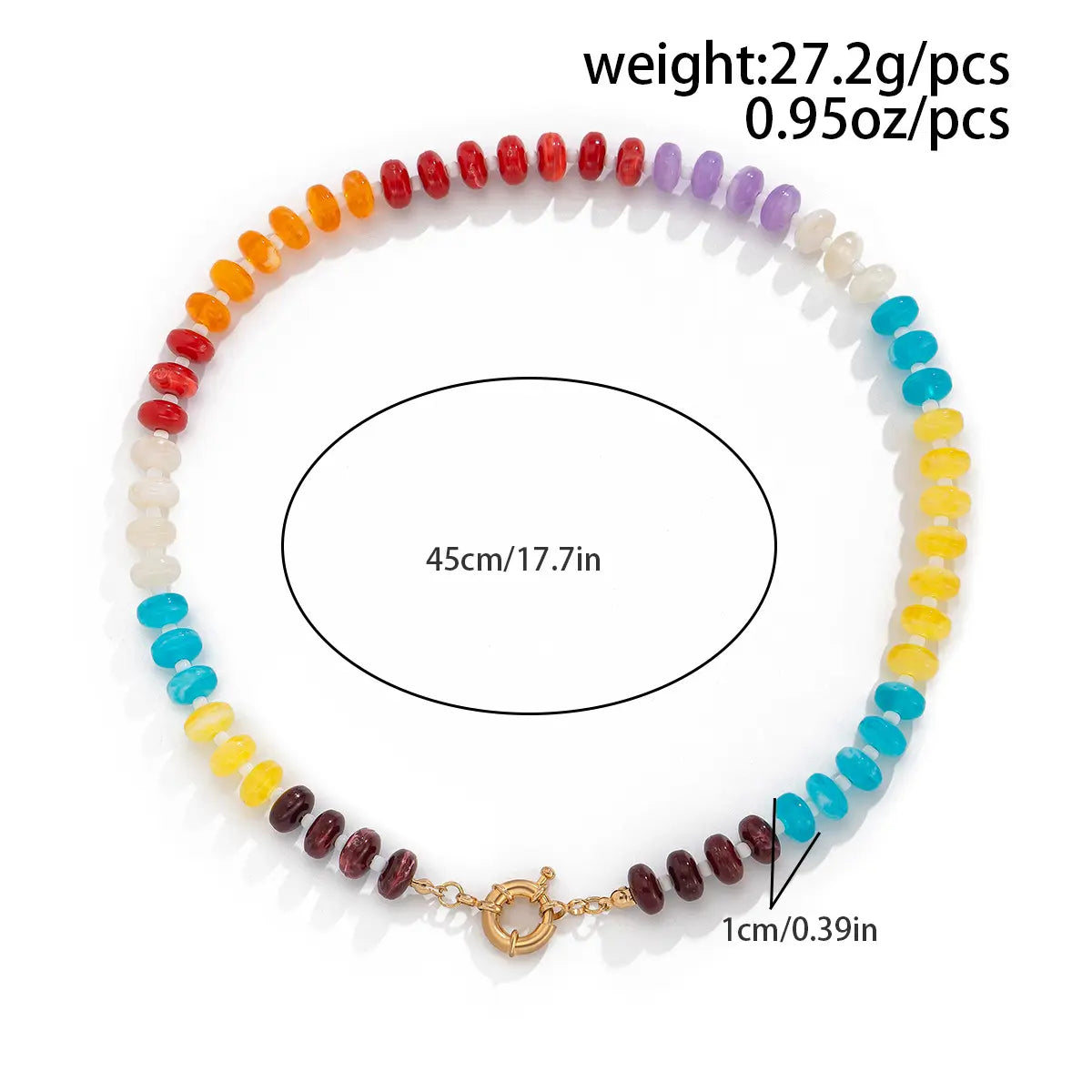Cool Harmony - Rainbow Bead Necklace